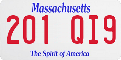 MA license plate 201QI9