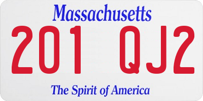 MA license plate 201QJ2