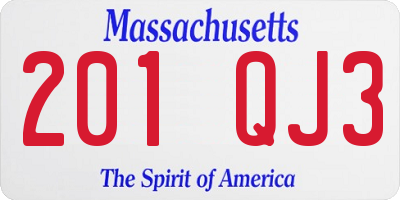 MA license plate 201QJ3