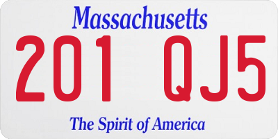 MA license plate 201QJ5