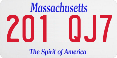 MA license plate 201QJ7