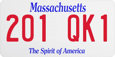 MA license plate 201QK1