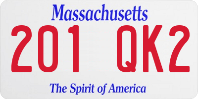 MA license plate 201QK2