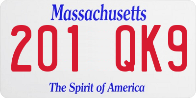 MA license plate 201QK9