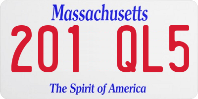 MA license plate 201QL5