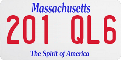 MA license plate 201QL6