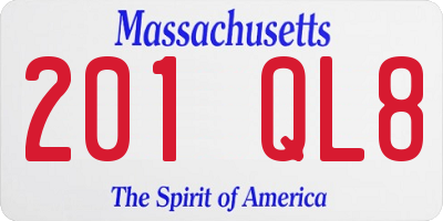MA license plate 201QL8