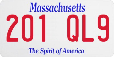 MA license plate 201QL9