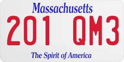 MA license plate 201QM3