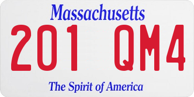 MA license plate 201QM4
