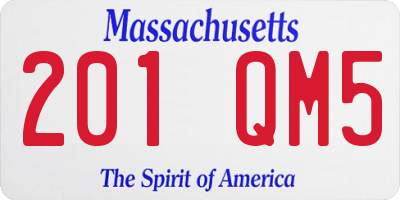 MA license plate 201QM5