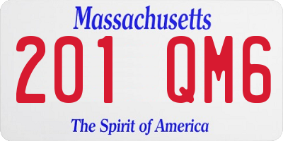 MA license plate 201QM6