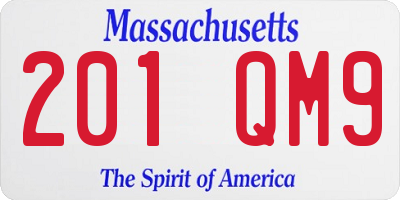 MA license plate 201QM9