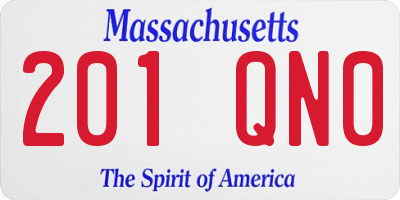 MA license plate 201QN0