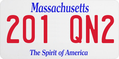 MA license plate 201QN2