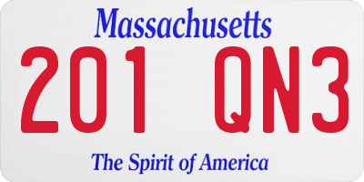 MA license plate 201QN3