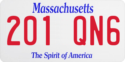 MA license plate 201QN6