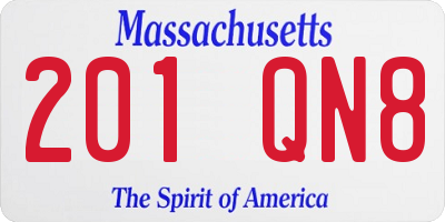 MA license plate 201QN8