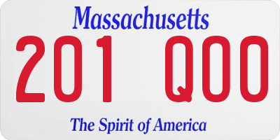 MA license plate 201QO0