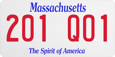 MA license plate 201QO1