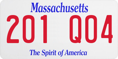 MA license plate 201QO4