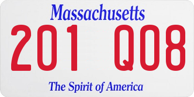 MA license plate 201QO8