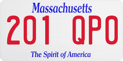 MA license plate 201QP0
