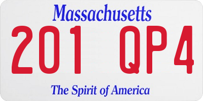 MA license plate 201QP4