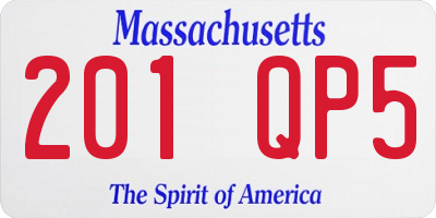 MA license plate 201QP5
