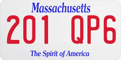 MA license plate 201QP6