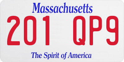 MA license plate 201QP9