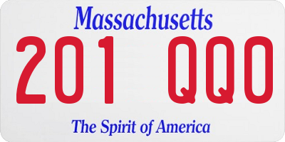 MA license plate 201QQ0