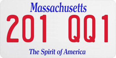 MA license plate 201QQ1