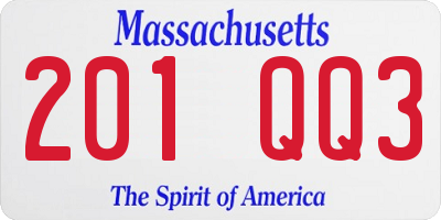 MA license plate 201QQ3