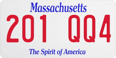 MA license plate 201QQ4