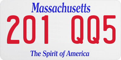 MA license plate 201QQ5