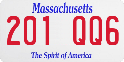 MA license plate 201QQ6