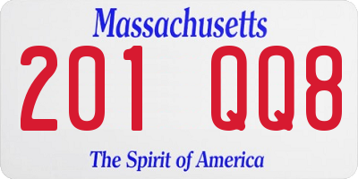 MA license plate 201QQ8