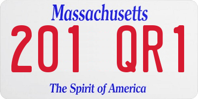 MA license plate 201QR1