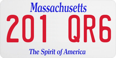 MA license plate 201QR6