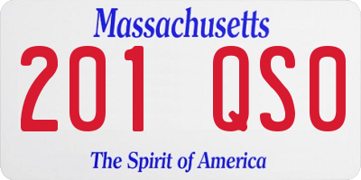 MA license plate 201QS0