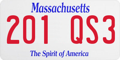 MA license plate 201QS3