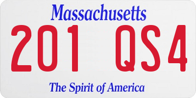 MA license plate 201QS4