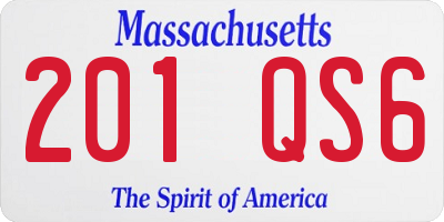 MA license plate 201QS6