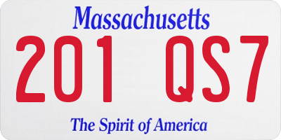 MA license plate 201QS7