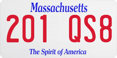 MA license plate 201QS8