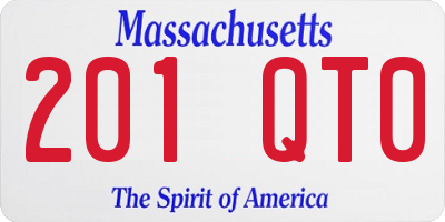 MA license plate 201QT0