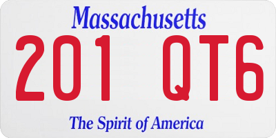 MA license plate 201QT6