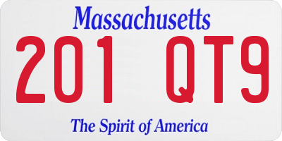 MA license plate 201QT9