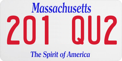 MA license plate 201QU2